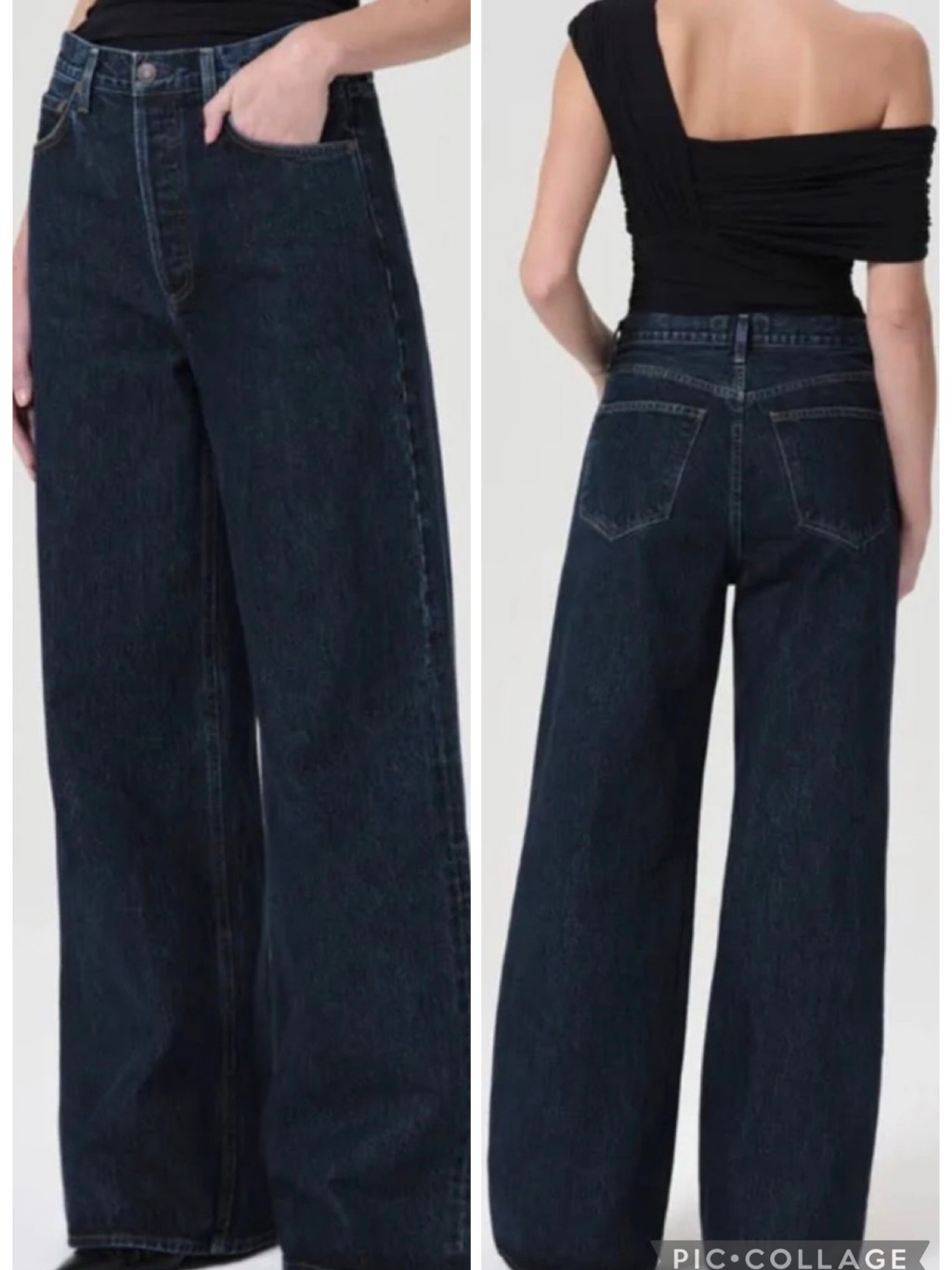 Agolde Dark Indigo Wide-Leg High-Rise Jeans In Color Pendulum